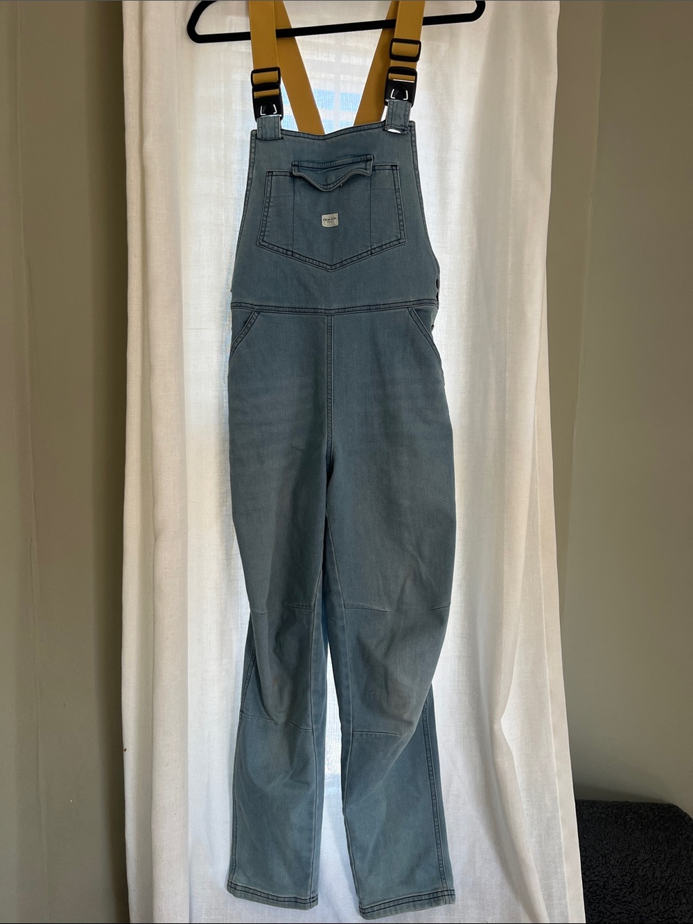 Women’s Light Blue Denim Overalls with Contrast Straps
